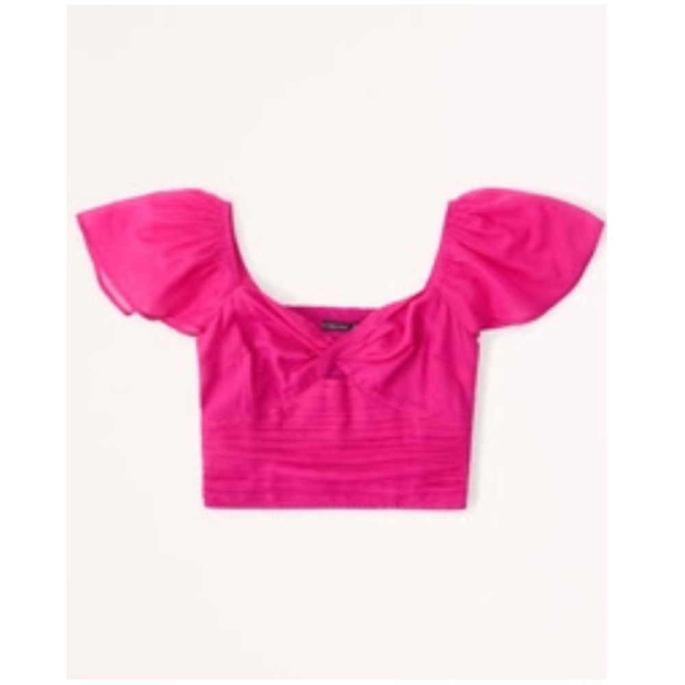 Abercrombie Angel Sleeve Twist-Front Set Top